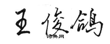 骆恒光王俊鸽行书个性签名怎么写