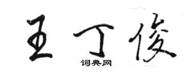 骆恒光王丁俊行书个性签名怎么写