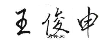 骆恒光王俊申行书个性签名怎么写