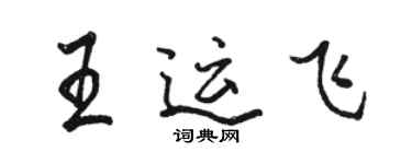 骆恒光王运飞行书个性签名怎么写