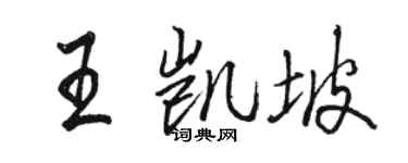骆恒光王凯坡行书个性签名怎么写