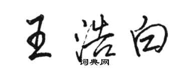 骆恒光王浩白行书个性签名怎么写