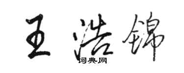 骆恒光王浩锦行书个性签名怎么写