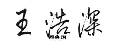 骆恒光王浩深行书个性签名怎么写