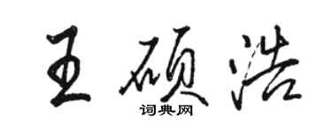 骆恒光王硕浩行书个性签名怎么写