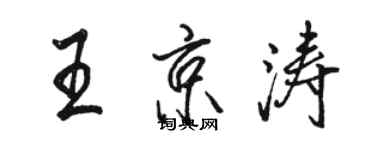 骆恒光王京涛行书个性签名怎么写