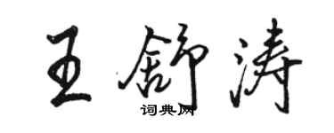骆恒光王舒涛行书个性签名怎么写