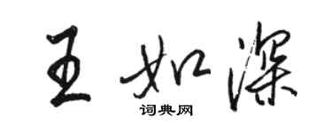 骆恒光王如深行书个性签名怎么写