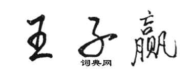 骆恒光王子赢行书个性签名怎么写