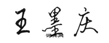 骆恒光王墨庆行书个性签名怎么写