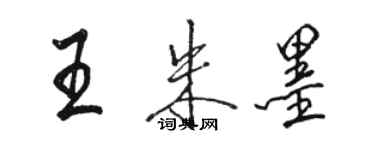 骆恒光王朱墨行书个性签名怎么写