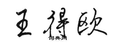 骆恒光王得欧行书个性签名怎么写
