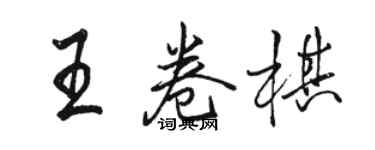 骆恒光王卷棋行书个性签名怎么写