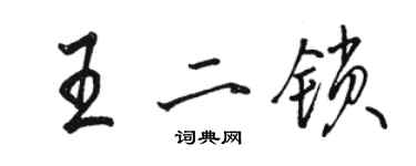 骆恒光王二锁行书个性签名怎么写