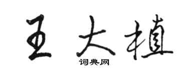 骆恒光王大植行书个性签名怎么写