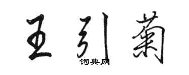 骆恒光王引菊行书个性签名怎么写