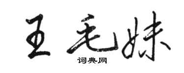 骆恒光王毛妹行书个性签名怎么写
