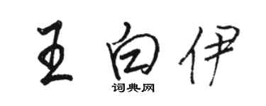 骆恒光王白伊行书个性签名怎么写