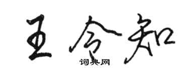 骆恒光王令知行书个性签名怎么写