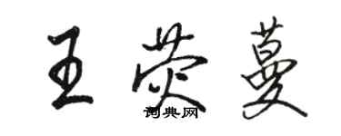 骆恒光王荧蔓行书个性签名怎么写
