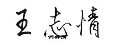 骆恒光王志情行书个性签名怎么写