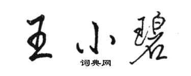 骆恒光王小碧行书个性签名怎么写