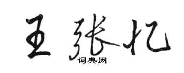 骆恒光王张忆行书个性签名怎么写