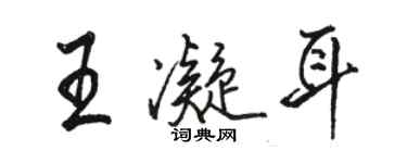 骆恒光王凝耳行书个性签名怎么写