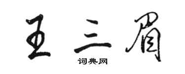 骆恒光王三眉行书个性签名怎么写