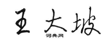 骆恒光王大坡行书个性签名怎么写