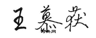 骆恒光王慕获行书个性签名怎么写
