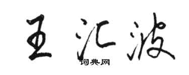 骆恒光王汇波行书个性签名怎么写