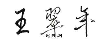 骆恒光王翠年行书个性签名怎么写