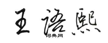 骆恒光王语熙行书个性签名怎么写