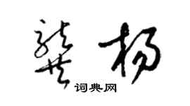 梁锦英龚杨草书个性签名怎么写