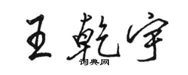 骆恒光王乾宇行书个性签名怎么写