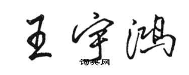 骆恒光王宇鸿行书个性签名怎么写