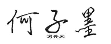 骆恒光何子墨行书个性签名怎么写
