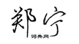 骆恒光郑宁行书个性签名怎么写