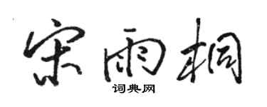 骆恒光宋雨桐行书个性签名怎么写