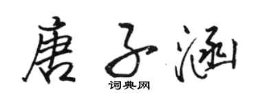 骆恒光唐子涵行书个性签名怎么写