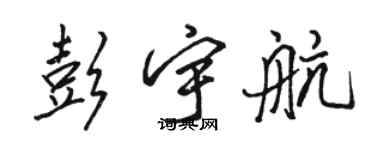 骆恒光彭宇航行书个性签名怎么写