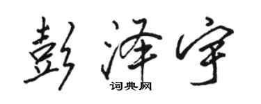 骆恒光彭泽宇行书个性签名怎么写