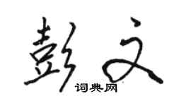 骆恒光彭文行书个性签名怎么写