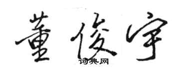 骆恒光董俊宇行书个性签名怎么写