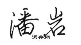 骆恒光潘岩行书个性签名怎么写