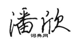 骆恒光潘欣行书个性签名怎么写