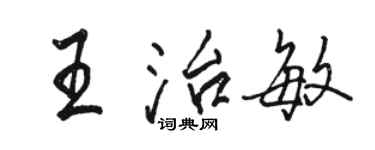 骆恒光王治敏行书个性签名怎么写