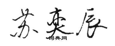 骆恒光苏奕辰行书个性签名怎么写