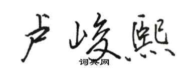骆恒光卢峻熙行书个性签名怎么写
